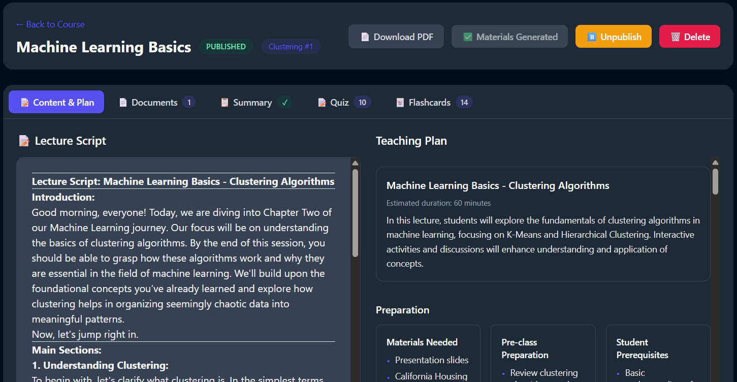 AI Lecture Generation